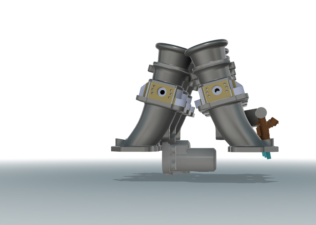 NSX manifold - airbox trumpets - longer WIP v15
