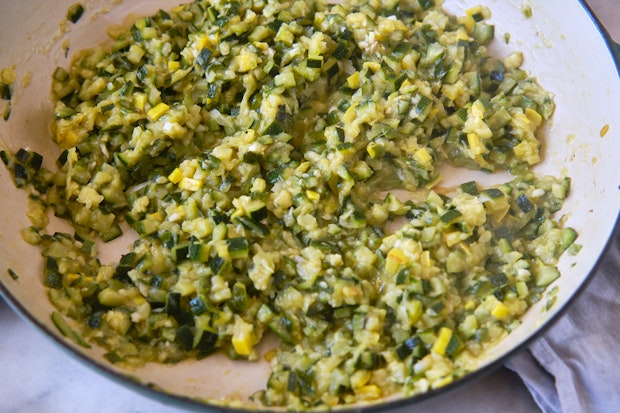 zucchini butter after cooking 30 minutes in a pan