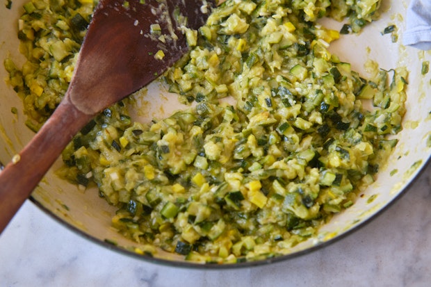 zucchini butter after cooking for an hour in a pan